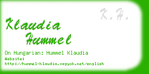 klaudia hummel business card